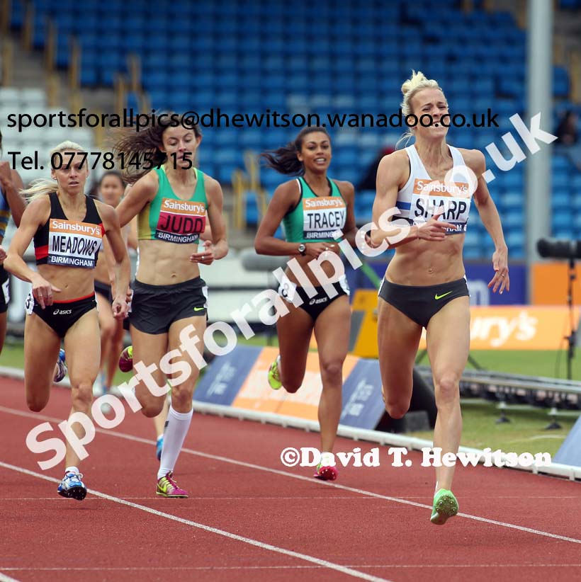 Lynsey Sharp (Edinburgh) 800 metres, 2014 Sainsbury's British Championships. Photo: David T. Hewitson/Sports for All Pics